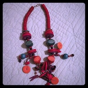 Wood bead necklace